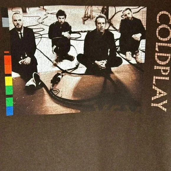 Coldplay 2005 Twisted Logic Tour Brown  Graphic T Shirt Size S - Picture 4 of 13